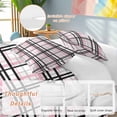 thumbnail image 2 of 3 Piece Pink Black Plaid Duvet Cover Set California King,Microfiber Comforter/Quilt Cover with Corner Ties and 2 Pillowcases,Farmhouse Pink Black Checkered All Season Soft Bedding with Zipper Closure, 2 of 8