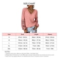 thumbnail image 5 of Mujer Top Cuello En V Linterna Manga Larga Encaje Moda Transpirable Casual Fit Blusa Rosa S, 5 of 5