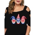 thumbnail image 2 of Mytrendy Women Plus Size Printed Hollow Out 3/4 Sleeve Casual Baggy Top Blouse, 2 of 4