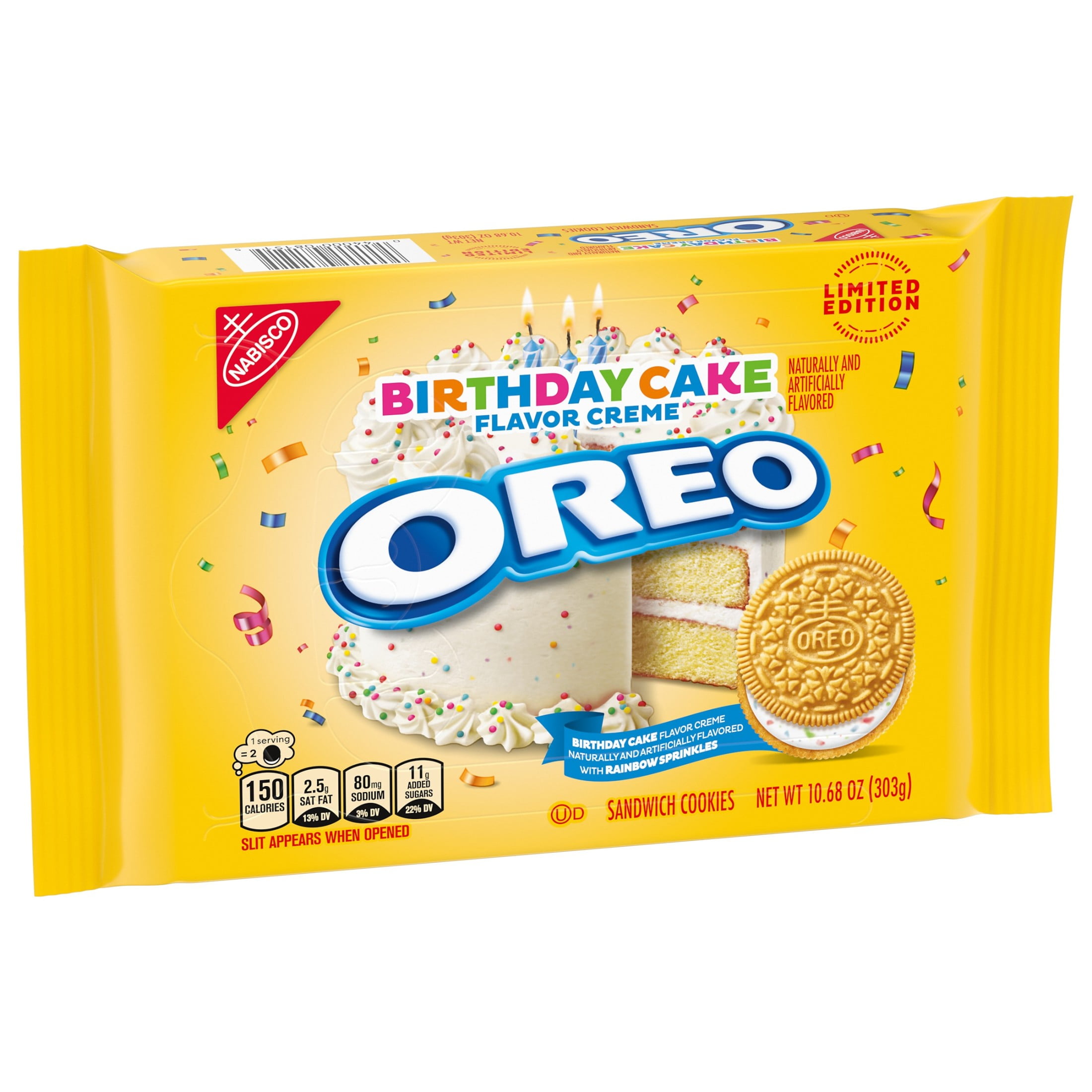 OREO Golden Birthday Cake Creme Sandwich Cookies, Limited Edition, 10.68 oz