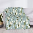 thumbnail image 3 of Zufioo Tulips Flowers Print Horizontal Flannel Blanket, Anti-wrinkle, Anti-shrinkage, Anti-allergic Plush Blanket, Household Items Suitable for Bedroom-40"x30", 3 of 6