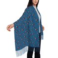 thumbnail image 3 of Rateoe Bullfinches 1 Women's Traditional Scarf Wrap Tassel Shawl Fringes Neck Head Shawl Retro Scarf, 3 of 8