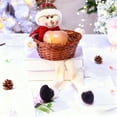 thumbnail image 3 of Santa Claus Candy Basket Large Gift Fruit Basket with Handles Cloth Storage Bin for Christmas Decorations Holiday Party Supplies(C), 3 of 6