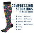 thumbnail image 2 of FORMRS Womens Knee High Socks Casual Long Thick Travel Daily Wear, 2 Pairs, Yellow Floral Flamingo, 2 of 6