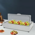 thumbnail image 4 of Clear Roll Top Cover Ice Food Serving Display Tray Buffet Cold Serving Cooler Platter Cooling Food Dishes Display Plate for Seafood Fruit Party Buffet Tray, 4 of 13