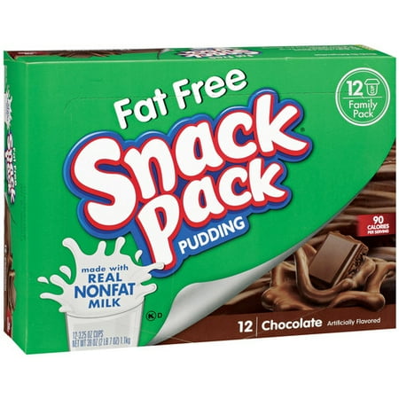 ConAgra Snack Pack Fat Free Chocolate Pudding Cups, 3.25 oz, 12 count