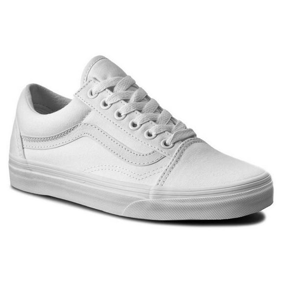 Vans; Unisex Old Skool Lace Up Classic Skate Shoes, True White, 7