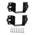 thumbnail image 4 of 2 soportes para barandillas de cama, soportes para marcos de cama con 8 tornillos, fácil instalación, accesorios premium en forma de U, y herrajes. Negro, 4 of 8
