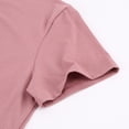 thumbnail image 3 of Blusa Mangas Cortas Camiseta de moda informal para mujer, Tops holgados de manga corta, ropa informal Ygjytge Oro rosa T S para Mujer, 3 of 5