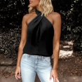 thumbnail image 2 of Women's Fashion Solid Color Sleeveless Neck Tops Casual Basic Staple Tee for All Seasons Pair With Jeans Shirts for Summer Women Athletic Top Women Womens Long Sleeve Cold Gear, 2 of 7