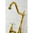 thumbnail image 4 of Kingston Brass KS1277PXBS Heritage Bridge Kitchen Faucet with Brass Sprayer, Brushed Brass, 4 of 5