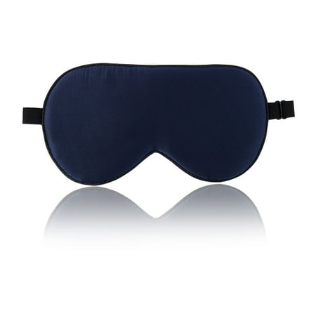 Eze Pillow - True Natural Silk Sleeping Eye Mask with Adjustable Strap Supersmooth Navy Blue