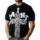 thumbnail image 1 of Camiseta de manga corta con cuello redondo y estampado cruzado para hombre, camiseta gráfica para hombre, 1 of 6