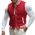thumbnail image 4 of Bcfgryg Men's Spring And Autumn Vest Coat Standing Collar Sleeveless Button Jacket Vest Mens Waterproof Jacket Red M, 4 of 5