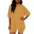 thumbnail image 5 of Mifsaly 2 Piece Short Sets for Women Striped Summer Matching Lounge Set Oversized T-Shirt and Shorts Loose Comfortable Everyday Loungewear XXL, 5 of 6