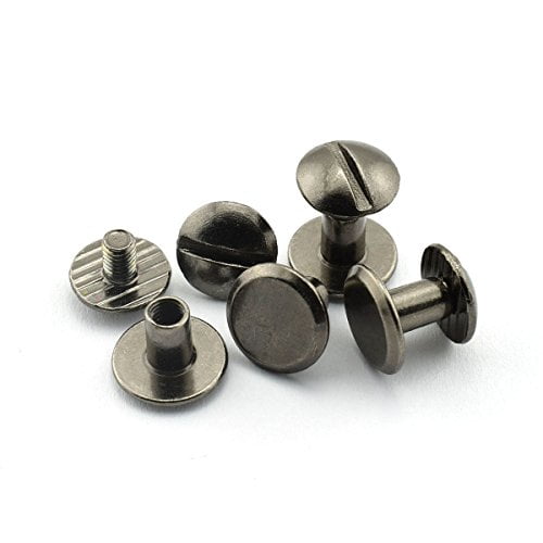 LQ Industrial 15 Sets Chicago Screw Round Slotted Head Carbon Steel Binding  Screws Rivet Book Binding Leather Craft Bolt 1/4