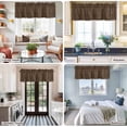 thumbnail image 5 of Dark Brown Rattan Farmhouse Short Window Curtain Valances, Vintage Abstract Wicker Texture Rod Pocket Kitchen Valances for Living Room Bedroom Bathroom Cafe 54" x 18", 5 of 8