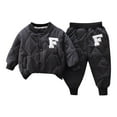 thumbnail image 2 of AUNVITO Boys Girls Winter Cotton Padded Jacket & Pants Set 0-6Y Thermal Insulated Button Front Casual Two-Piece Outfit for Cold Weather Play, 2 of 8