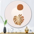 thumbnail image 1 of Designart - Tropical Palm Leaf & Abstract Geometry Shapes II - Modern Metal Circle Wall Art, 1 of 5