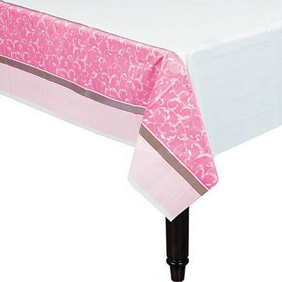 Various Pink Floral Plastic Tablecloths, First Communion