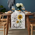 thumbnail image 2 of Yellow Sunflowers Table Runner - 72 Inch Long, Kitchen Dining Table Runner Dresser Scarves, Summer Botanical Country Wood Grain Farmhouse Decor for Coffee Tables Wedding Party Banquet, 2 of 8