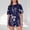 Dark Blue, variant on Pajamas Sets for Women 2 Piece Shorts Under $10 Casual Loose Printing Round Neck Short Sleeved Shorts Pajamas Suit