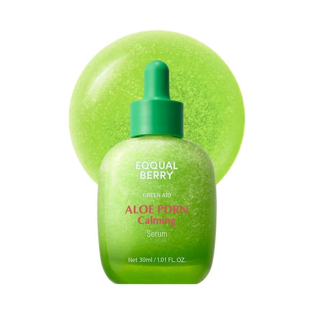EQQUALBERRY Aloe PDRN Suero Smoothie Calmante: Cuidado Coreano Calmante para Piel Sensible, con Cica y Aloe para Reparación, Hidratación y Brillo Radiante, No Comedogénico (30 ml)