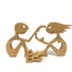thumbnail image 3 of Estatuilla de estatua de madera creativa la figura familiar ornamento decoración artesanal TUNC Sencillez, 3 of 4