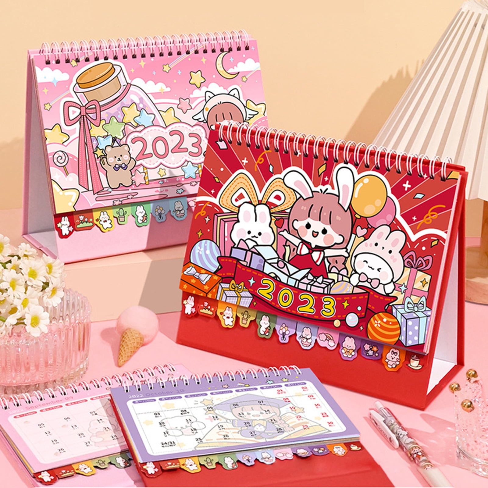 gofj-mini-calendar-ornamental-delicate-pattern-cartoon-design-double