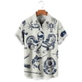 thumbnail image 4 of Camisas hawaianas para hombre, blusas de manga corta con estampado de animales marinos para playa, camisas nuevas de gran tamaño, ropa de diseñador para hombre de alta calidad, 4 of 4