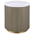 thumbnail image 3 of Coaster Jason 2-piece Round White Marble Coffee Table Set Greige, 3 of 10