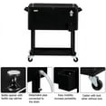 thumbnail image 3 of PEXMOR 80 Quart Rolling Ice Chest Cooler Cart, Portable Outdoor Drink Beverage Bar with Shelf & Bottle Opener, 3 of 14