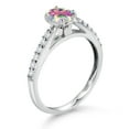 thumbnail image 3 of Gem Stone King 10K White Gold Mercury Mist Mystic Topaz and White Lab Grown Diamond Soitaire Engagement Ring for Women (1.18 Cttw, Oval 7X5MM, Gemstone Birthstone, Available in Size 5, 6, 7, 8, 9), 3 of 4