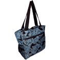 thumbnail image 2 of Large Multi - Pocket Fashion Zipper Top Organizing Beach Bag Tote - Custom Embroidery Available Blue Paisley Print, 2 of 4