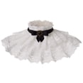 thumbnail image 1 of BLESSUME Lolita Neck Collar Elizabethan Ruff Gothic Lace Neck Ruff Collar (White 2), 1 of 6