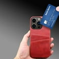 thumbnail image 2 of TECH CIRCLE PU Leather Card Case For iPhone 14 Plus,Slim Lightweight Soft Back Cover Grip Protective Classic Business Women Men Cases with Card Slot for Apple iPhone 14 Plus 6.7" 2022,Red, 2 of 7