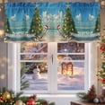 thumbnail image 5 of Winter Christmas Valances for Windows, 54 x 18in, Xmas Tree Pelican Seashell Ocean Beach Rod Pocket Kitchen Valance Curtain Light Filtering Window Treatments for Living Room Bedroom, 1 Panel, 5 of 7