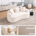 thumbnail image 5 of FFZ Curved Loveseat Sofa with Chenille Fabric, 3 Pillows and Full Compression Sponge, 65"L, White, 5 of 14