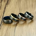 thumbnail image 3 of 4 colors Men's Wedding Bands 8mm Black Brushed 316L Stainless Steel Party Ring, 3 of 9
