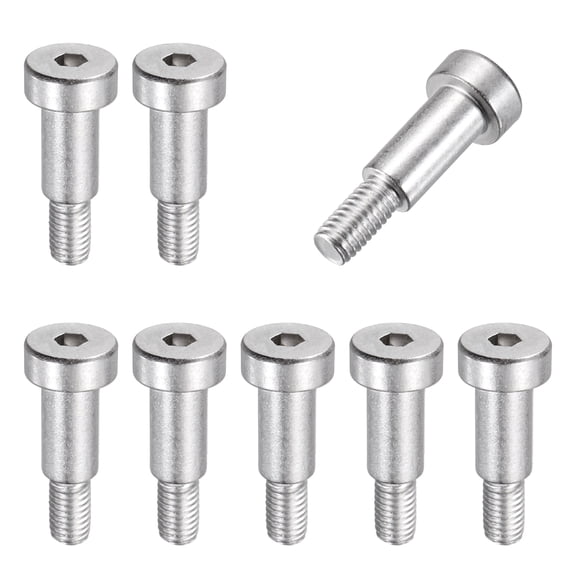 8 Pcs 304 Stainless Steel Shoulder Bolt 8mm Shoulder Dia 14mm Shoulder Length M6x1 Thread Hex Socket Shoulder Bolts for Hydraulic Injection Molding Machinery Industries