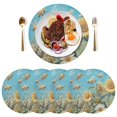 thumbnail image 4 of Round Grid Placemat ,One Sizex6, Round Placemat, PVC Plate Mat，15.4 Inch Non-Slip and Heat Resistant, Table Placemat, Dining Room Placemat Lovely Bees, 4 of 7
