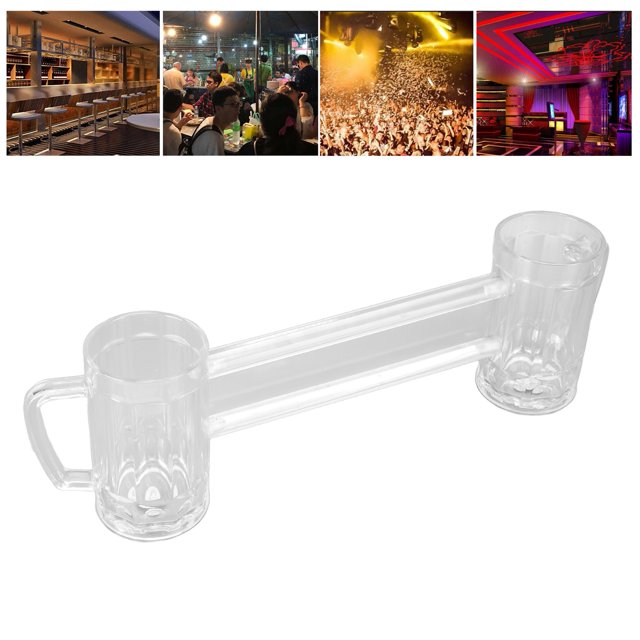 Noref Chope de Bière en Acrylique, Chope de Bière de Bar, Chope de Bière 430ml Double Conjointe Verre à Bière Résistant aux Chutes Tasse de Bière en Acrylique Bar KTV Verre à Bière