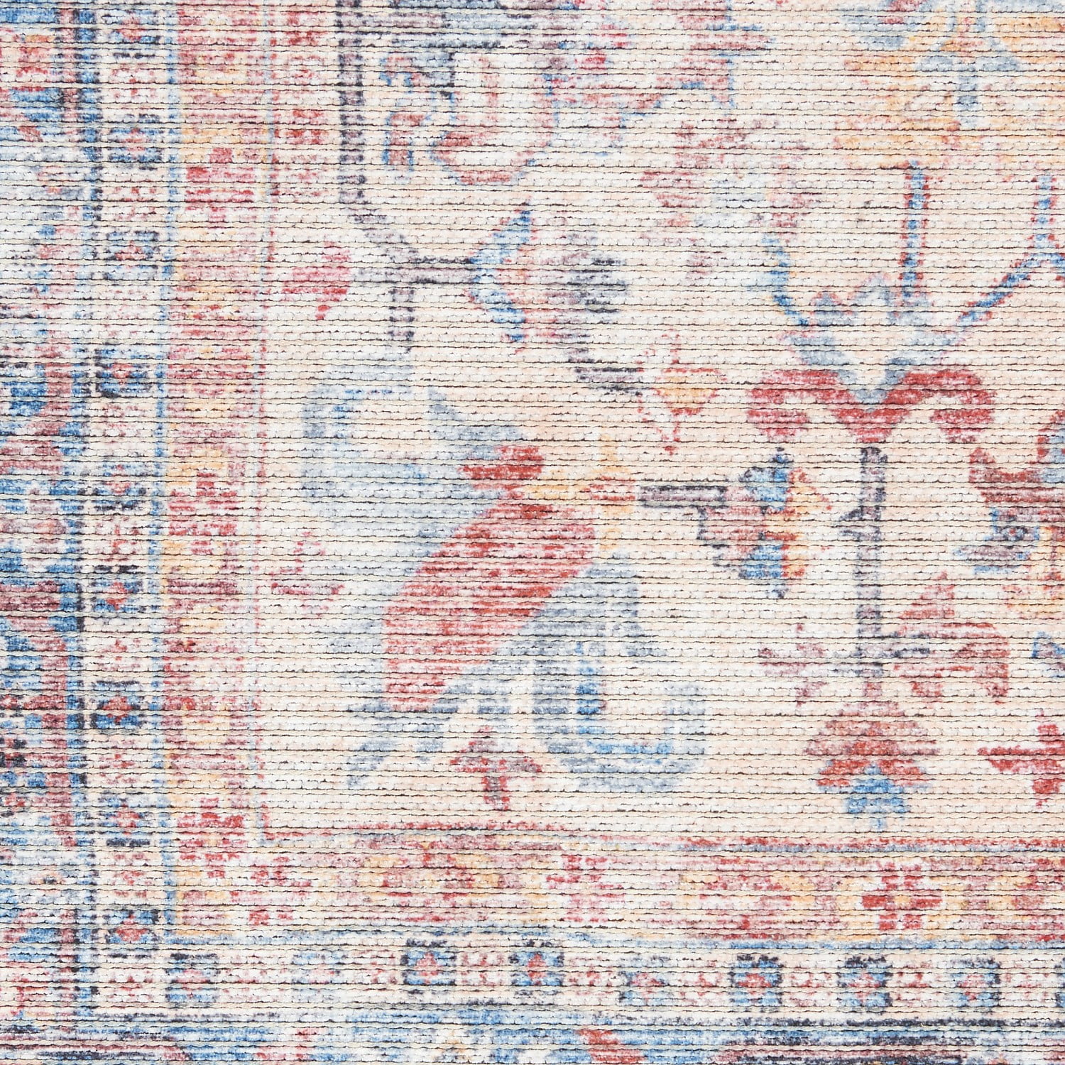 Nicole Curtis Machine Washable S1 7'10" x 9'10" Blue/Multi Vintage Indoor Rug