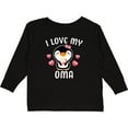 thumbnail image 3 of Inktastic I Love My Oma with Cute Penguin and Hearts Girls Long Sleeve Toddler T-Shirt, 3 of 5