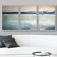 thumbnail image 3 of wall26 Framed Canvas Print Wall Art Set Minimal Blue Paint Stroke Landscape Abstract Shapes Illustrations Modern Art Decorative Multicolor Chic for Living Room, Bedroom, Office - 24"x36"x3, 3 of 5