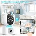 thumbnail image 7 of GPED Baby Monitor with Dual Cameras, 2K HD Wifi Cameras for Home Security/Baby Monitor/Pet Camera, 360° PTZ & Fixed Camera, Two-Way Audio, Motion Tracking&Full-Color Night Vision for Baby Pet Elderly, 7 of 7