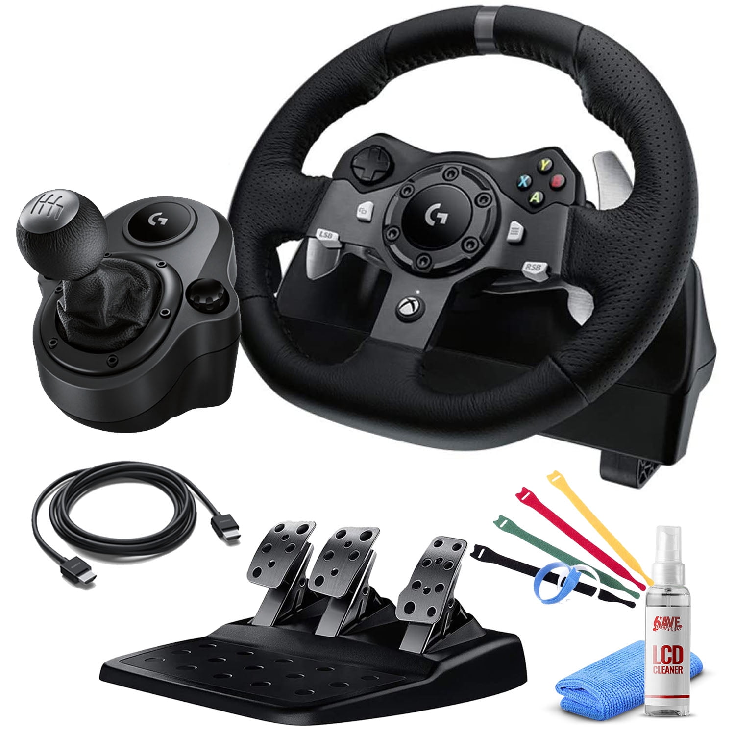 Logitech G920 Racing Wheel and Pedals For PC, Xbox X with Logitech Shifter 