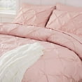 thumbnail image 4 of U by Bedsure Pink Comforter Set Queen - Bed in a Bag Queen 7 Pieces, Pintuck Bedding Sets Pink Bed Set with Comforter, Sheets, Pillowcases & Shams, 4 of 7