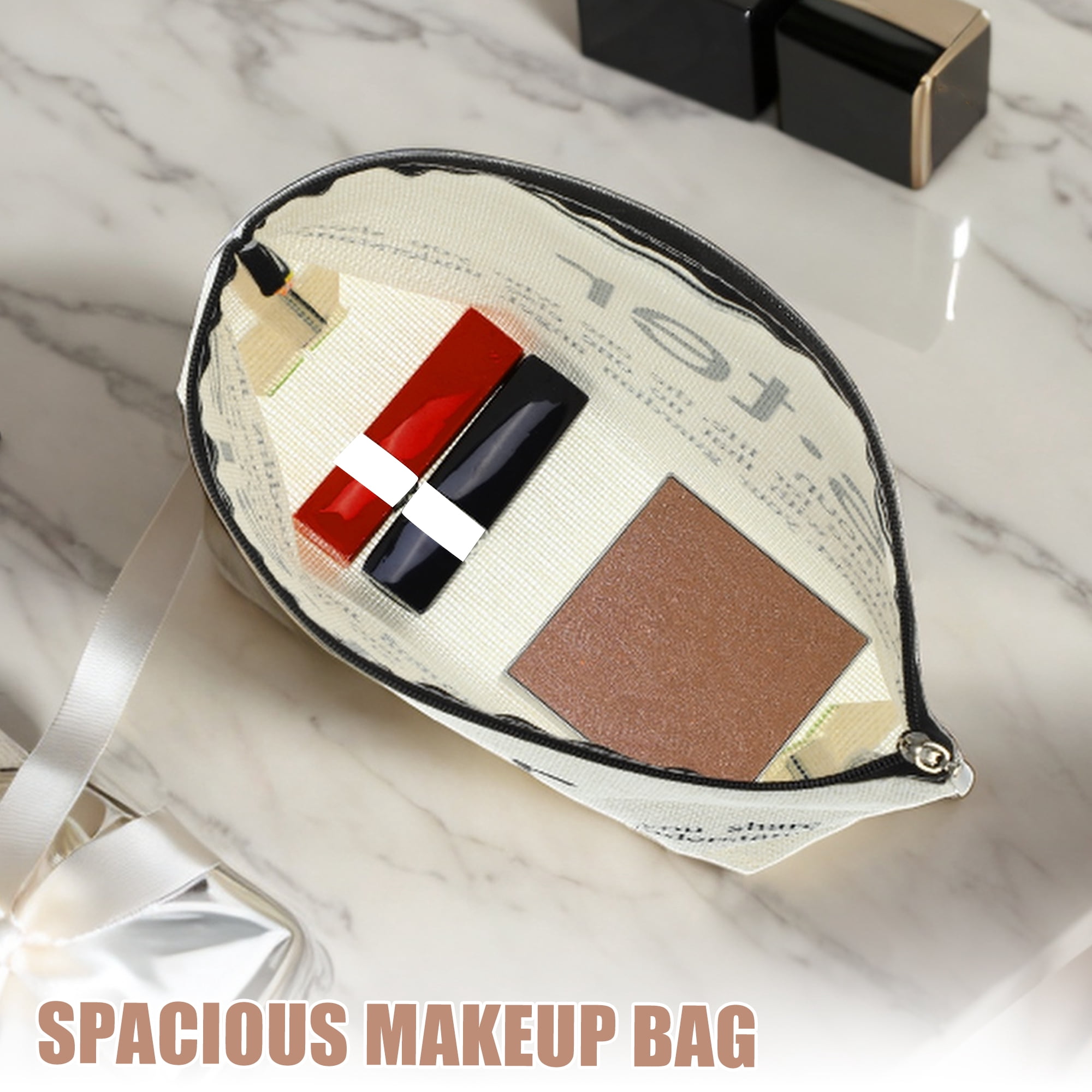 Unique Bargains 1Pc Large Durable Storage Gift Organizer Makeup Bag for Toiletry White