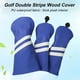 thumbnail image 5 of Yuarrent 3 unids/set cubierta de cabeza de palo de Golf de doble raya de cuero con etiqueta funda protectora ajustable intercambiable Protector Golf Azul oscuro, 5 of 6
